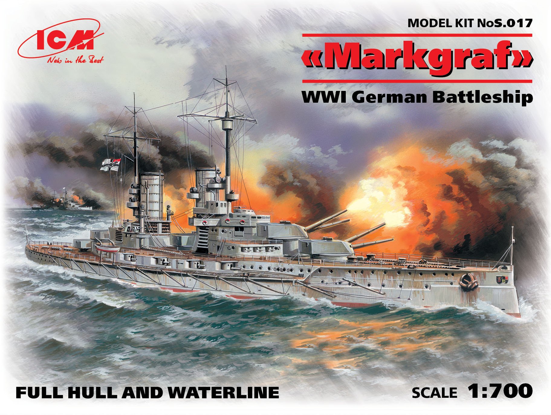 S.017  флот  "Markgraf"  WWI German Battleship (1:700)