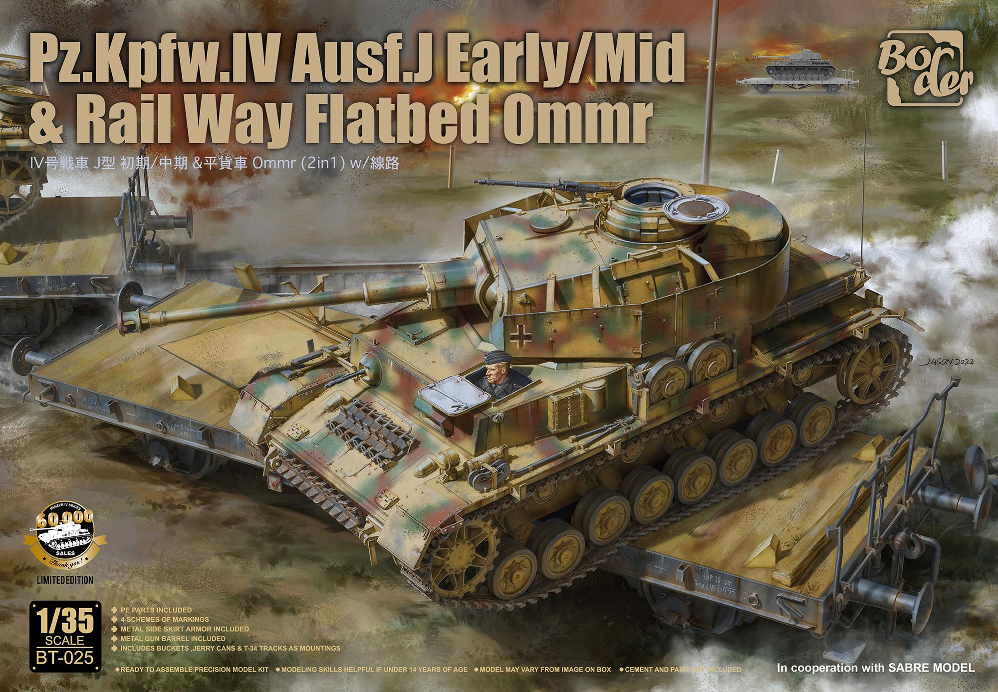 BT-025  техника и вооружение  Pz.Kpfw.IV Ausf. J Early/Mid & Railway Flatbed Ommr Lim Edition (1:35)